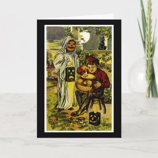 Carte Fantôme d'Halloween et Jack-o-Lantern