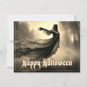 Carte Fantôme Féminin Noir dans l'Enfer - Halloween