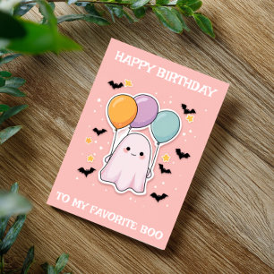 Carte Fantôme Mon Anniversaire Halloween préféré de Boo