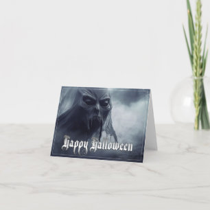 Carte Fantôme noir dans un paysage infernal - Halloween