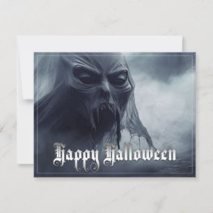 Carte Fantôme noir dans un paysage infernal - Halloween