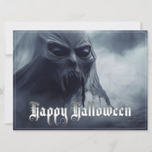 Carte Fantôme noir dans un paysage infernal - Halloween
