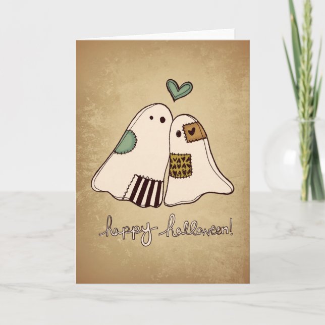 Carte fantômes heureux de Halloween (Devant)