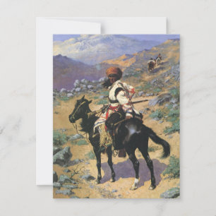 Carte Far West vintage, Un trappeur indien par Remington