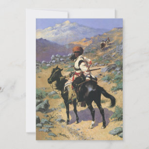 Carte Far West vintage, Un trappeur indien par Remington