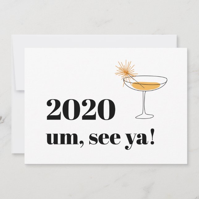 Carte Farewell 2020 Modern Font Cocktail (Devant)