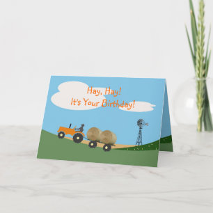 Carte Farmer on Tractor Birthday Card
