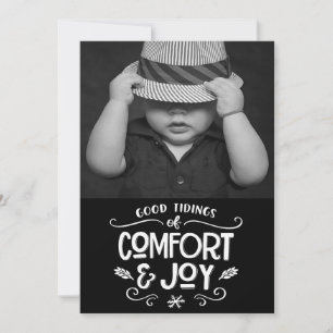 Carte Farmhouse moderne Photo Black En vichy Christmas