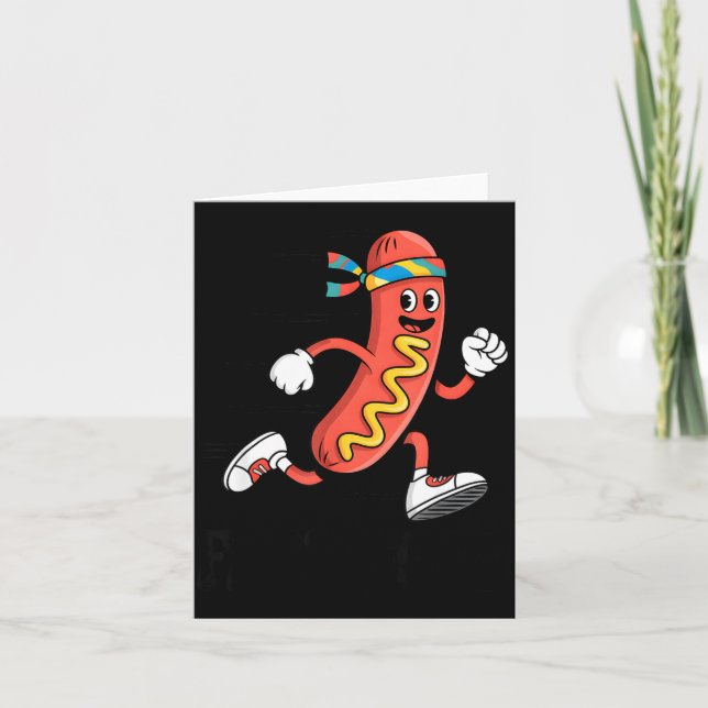 Carte Fast Food Funny Pun Working Out Running Jogging Gy (Devant)