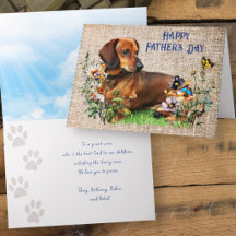 Fathers Day Dachshund Custom Message