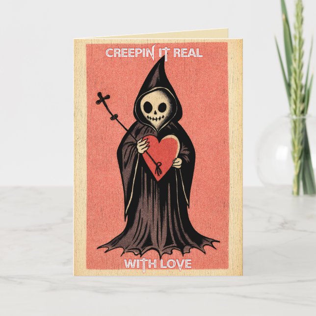 Carte Faucheuse de la Saint-Valentin gothique et sinistr (Devant)