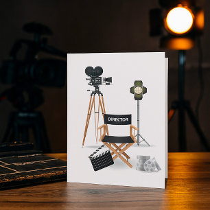 Carte Fauteuil de réalisateur de cinéma et ensemble de c
