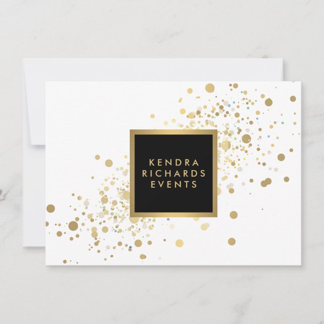 Carte Faux Gold Confetti sur le certificat cadeau blanc (Devant)