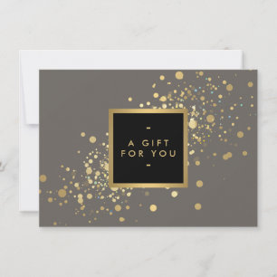 Carte Faux Gold Confetti sur le certificat cadeau modern