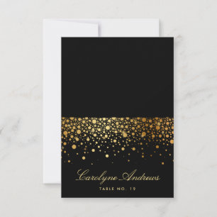 Carte Faux Gold Foil Confetti Dots Black Place