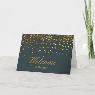 Carte Faux Gold Foil Confetti Élégantes étincelles Bienv