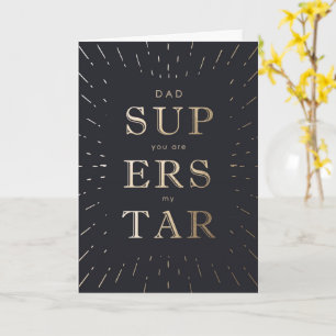 Carte Faux Gold Foil Papa Est Superstar Fête des pères
