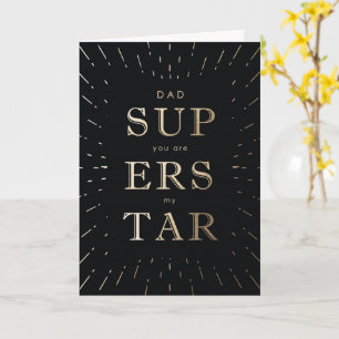 Carte Faux Gold Foil Papa Est Superstar Fête des pères C