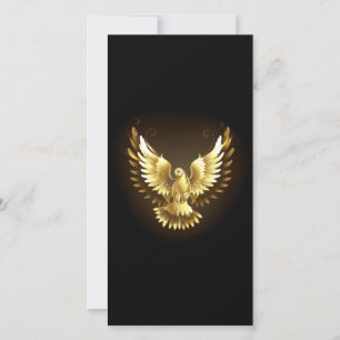 Carte Faux Gold Foil Peace Dove en noir