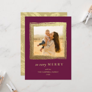 Carte Faux Gold Frame Vacances Noël Photo Bourgogne