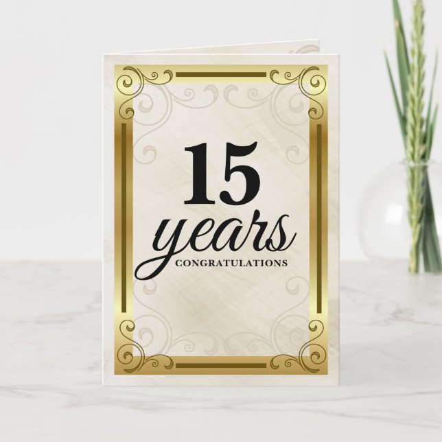 Carte Faux gold universal employee anniversary (Devant)