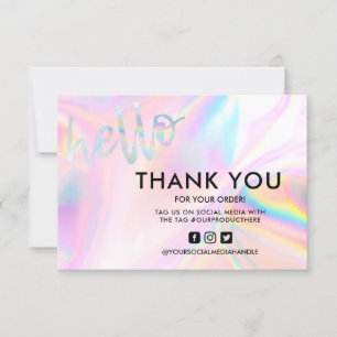 Carte Faux Holographique Bonjour Merci Média Insertion