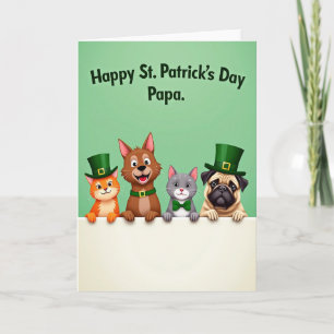 Carte Faux Or Amis Animaux de Fête