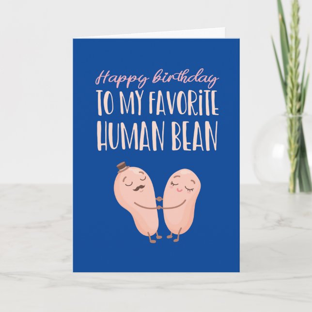 Carte Favori d'haricot mignon Couple Pun amusant Anniver (Devant)