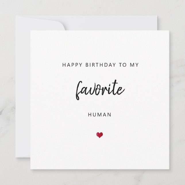 Carte Favori humain mignon coeur heureux anniversaire (Devant)