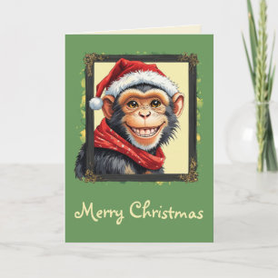 Carte Favoris de Noël animal amusant - Singe 2