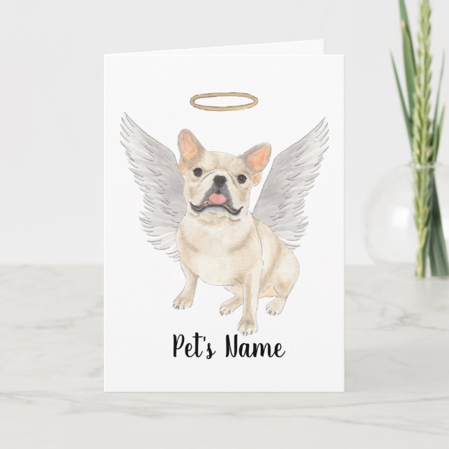 Carte Fawn Tan Cream Frenchie Sympathy Memorial (Devant)