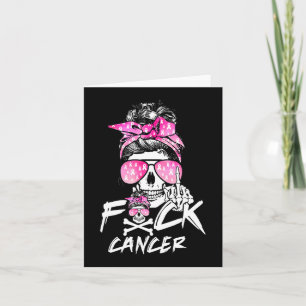 Carte Fck Cancer du sein femmes guerrière rose Ruban Mes