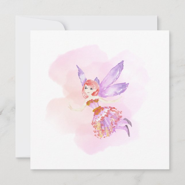 Carte "Fée aquarelle" (Devant)