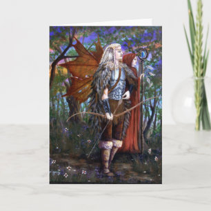 Carte Fée celtique masculine avec Bow Warrist Card