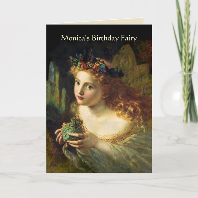 Carte Fée d'anniversaire personnalisable (Devant)