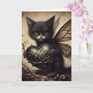 Carte Fée de chat noir adorable Toutes les occasions Sal