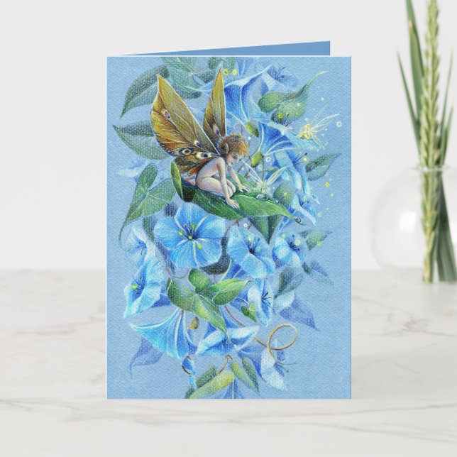 Carte Fée de fleur de gloire de soirée (Devant)