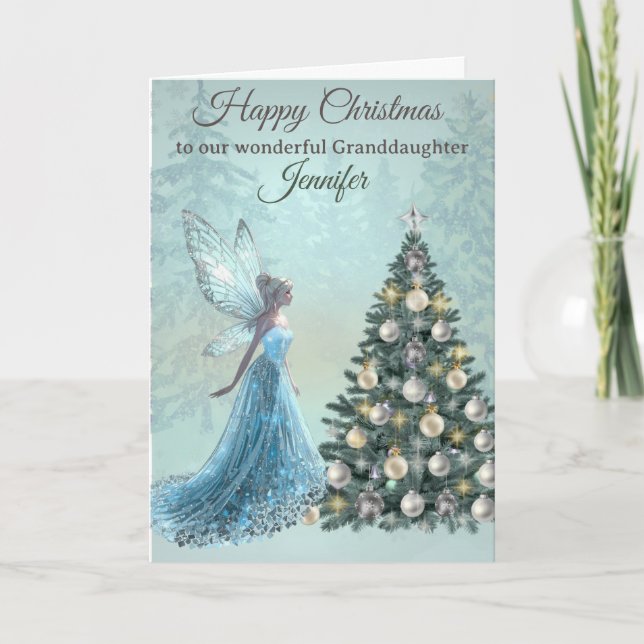 Carte fée de Noël magique pour petite-fille (Devant)