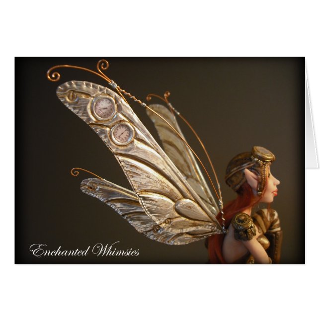 Carte "fée de Steampunk " (Devant horizontal)