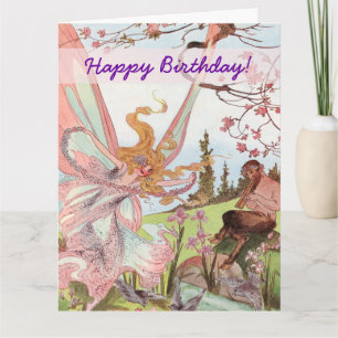 Carte Fée des papillons et anniversaire du centaur