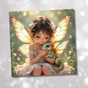 Carte Fée et Dragon Fille Ethérée Colorie Mon Anniversai
