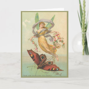 Carte Fée et papillon dans le Sky Greeting Card