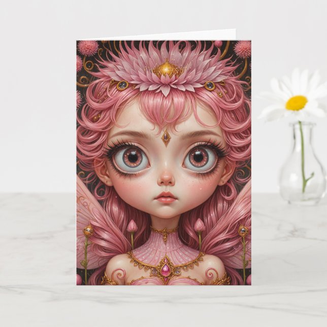 Carte Fée rose (Petite plante)
