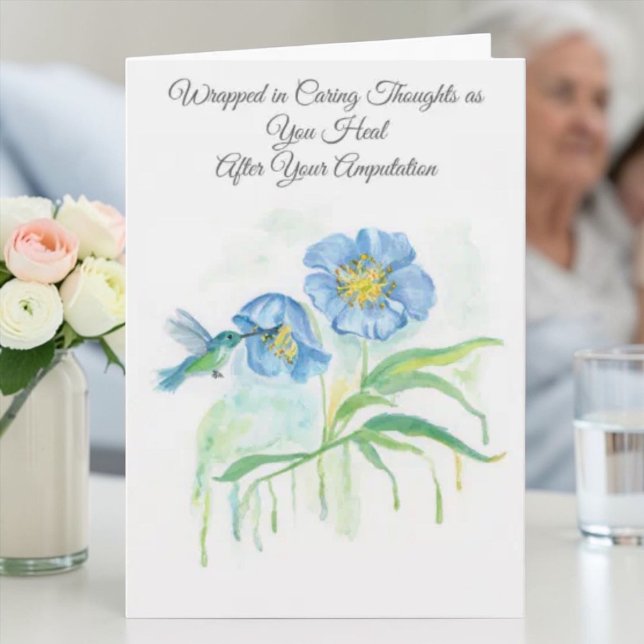 Carte Feel Better From Amputation Poppy, Hummingbird (Créateur téléchargé)