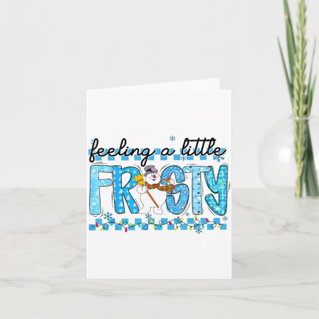 Carte Feelin' Little Frostys Snowman Retro Christmas Lig (Devant)