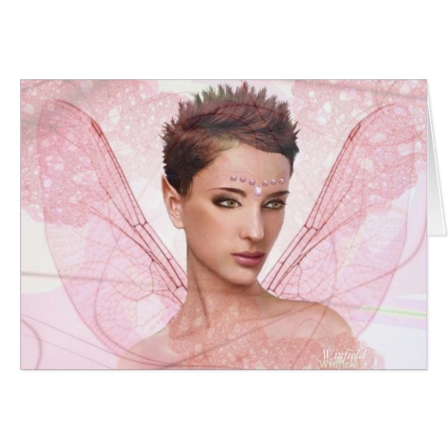 Carte féerique - "Cassy" (blanc) (Devant Horizontal)