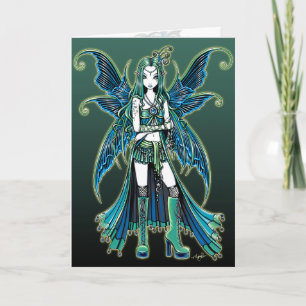 Carte féerique d'art Celetial d'étoile verte de