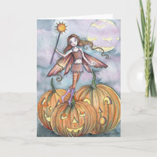 Carte féerique d'art de carte de Halloween par