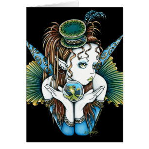 Carte féerique d'art de couture de poissons