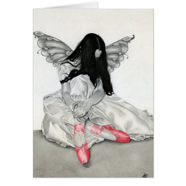 Carte féerique de ballerine (Devant)